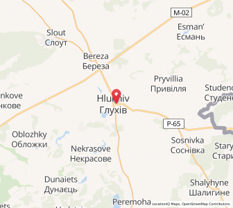 Map of Hluchiw, Sumy