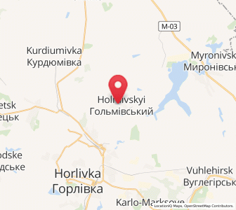 Map of Holmivskyi, Donetsk