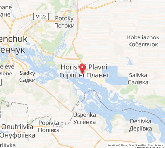 Map of Horischni Plawni, Poltava
