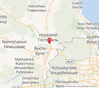 Map of Hostomel, Kiev