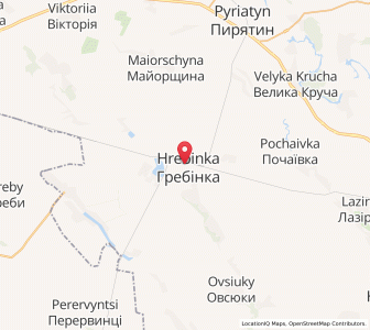 Map of Hrebinka, Poltava