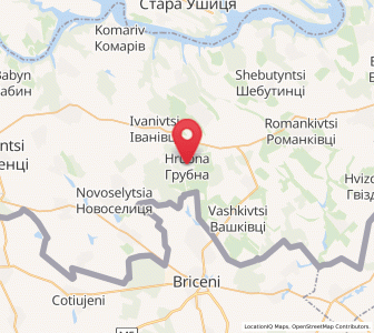 Map of Hrubna, Chernivtsi