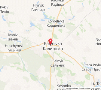 Map of Kalyniwka, Vinnytsia
