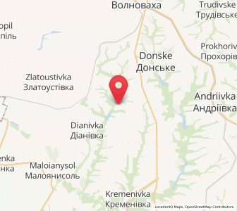 Map of Kalynowe, Donetsk