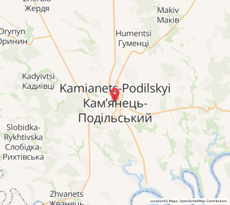 Map of Kamjanez-Podilskyj, Khmelnytskyi