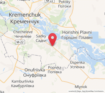 Map of Kamiani Potoky, Poltava