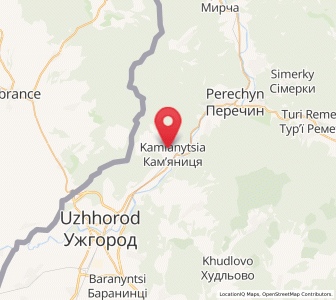 Map of Kamianytsia, Transcarpathia