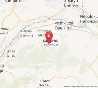 Map of Karapchiv, Chernivtsi