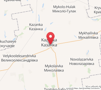Map of Kazanka, Mykolaiv