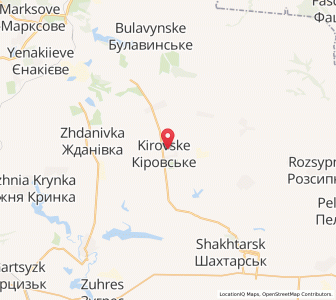 Map of Kirowske, Donetsk