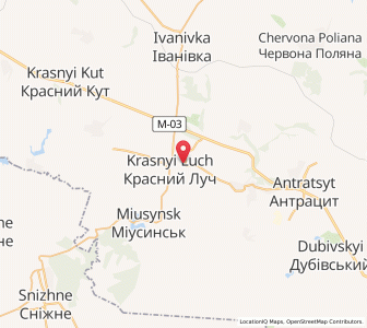 Map of Krassnyj Lutsch, Luhansk