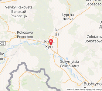 Map of Chust, Transcarpathia