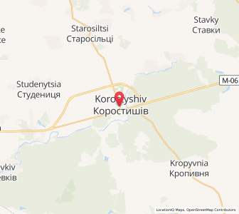 Map of Korostyschiw, Zhytomyr