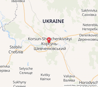 Map of Korsun-Schewtschenkiwskyj, Cherkasy
