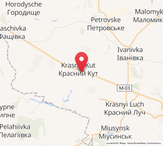 Map of Krasnyi Kut, Luhansk