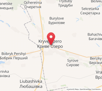 Map of Kryve Ozero, Mykolaiv