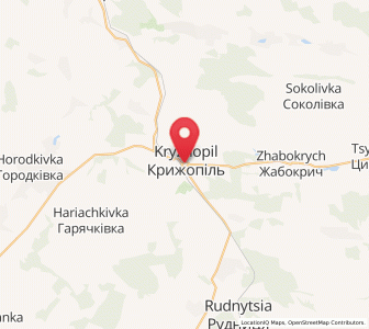 Map of Kryzhopil, Vinnytsia