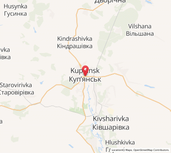 Map of Kupjansk, Kharkiv