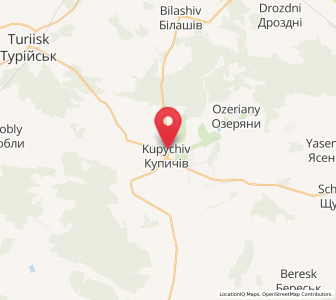 Map of Kupychiv, Volyn