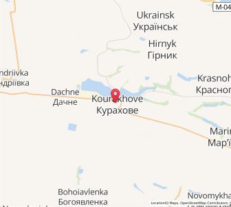Map of Kurachowe, Donetsk