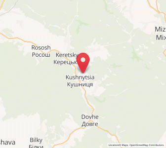 Map of Kushnytsia, Transcarpathia