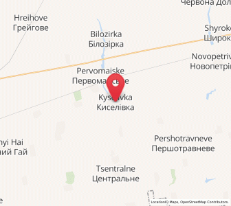 Map of Kyselivka, Mykolaiv
