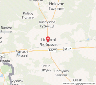 Map of Ljuboml, Volyn