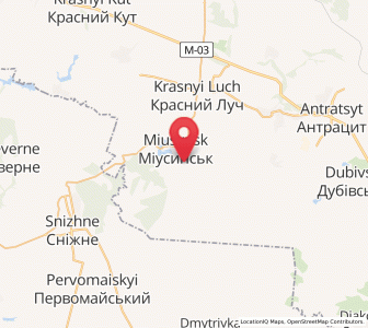 Map of Miusynsk, Luhansk