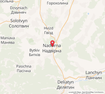 Map of Nadwirna, Ivano-Frankivsk