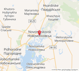 Map of Nowomoskowsk, Dnipropetrovsk