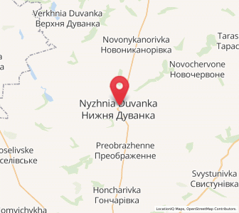 Map of Nyzhnia Duvanka, Luhansk