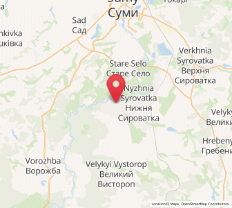 Map of Nyzy, Sumy
