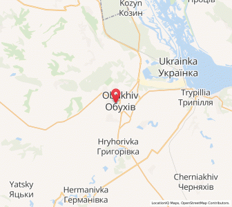 Map of Obuchiw, Kiev