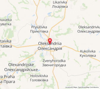 Map of Oleksandrija, Kirovohrad