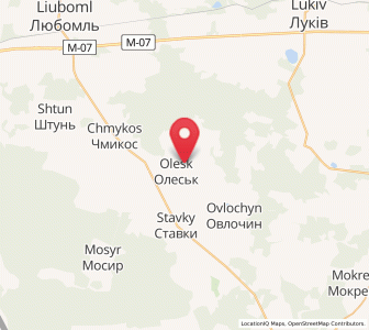 Map of Olesk, Volyn