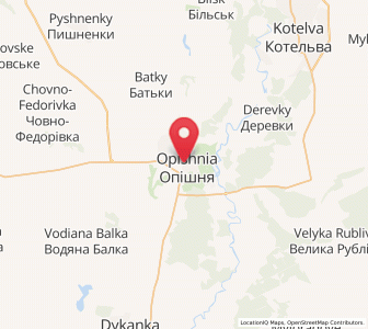Map of Opishnya, Poltava