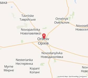 Map of Orichiw, Zaporizhzhia