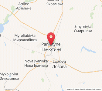 Map of Panyutyne, Kharkiv