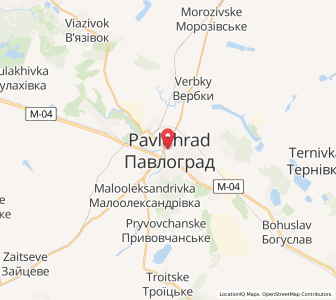 Map of Pawlohrad, Dnipropetrovsk