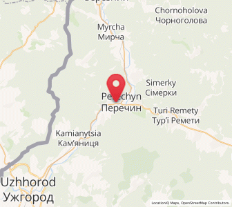 Map of Perechyn, Transcarpathia
