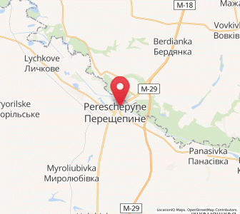 Map of Pereshchepyne, Dnipropetrovsk