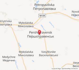 Map of Perschotrawensk, Dnipropetrovsk