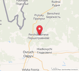 Map of Pershotravneve, Zhytomyr