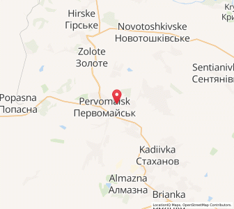 Map of Perwomajsk, Luhansk