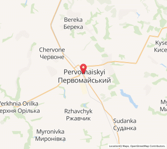 Map of Perwomajskyj, Kharkiv