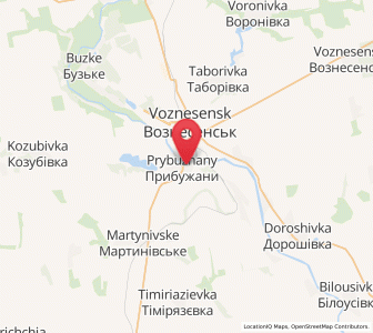 Map of Prybuzhany, Mykolaiv