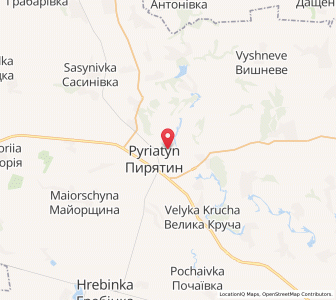 Map of Pyriatyn, Poltava