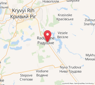 Map of Radushne, Dnipropetrovsk