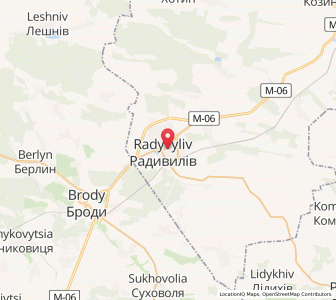 Map of Radyvyliv, Rivne