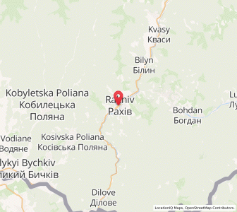 Map of Rachiw, Transcarpathia